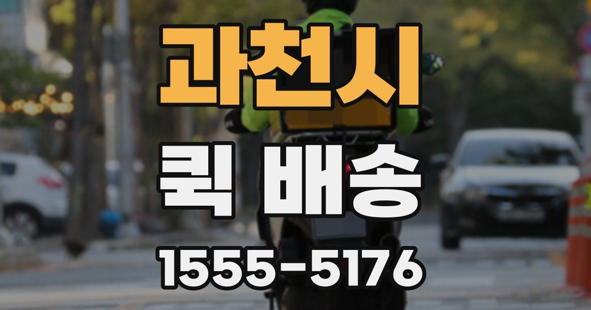 과천시 퀵 배송