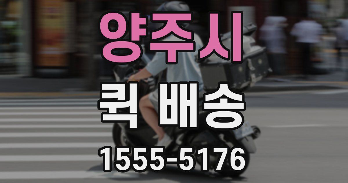 양주시 퀵 배송