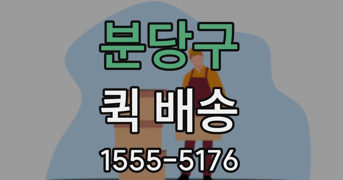 분당구 퀵 배송