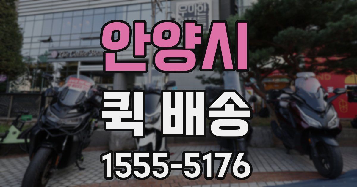 안양시 퀵 배송