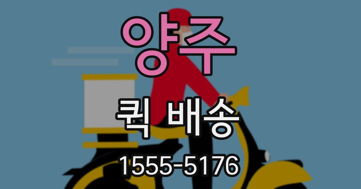 양주 퀵 배송
