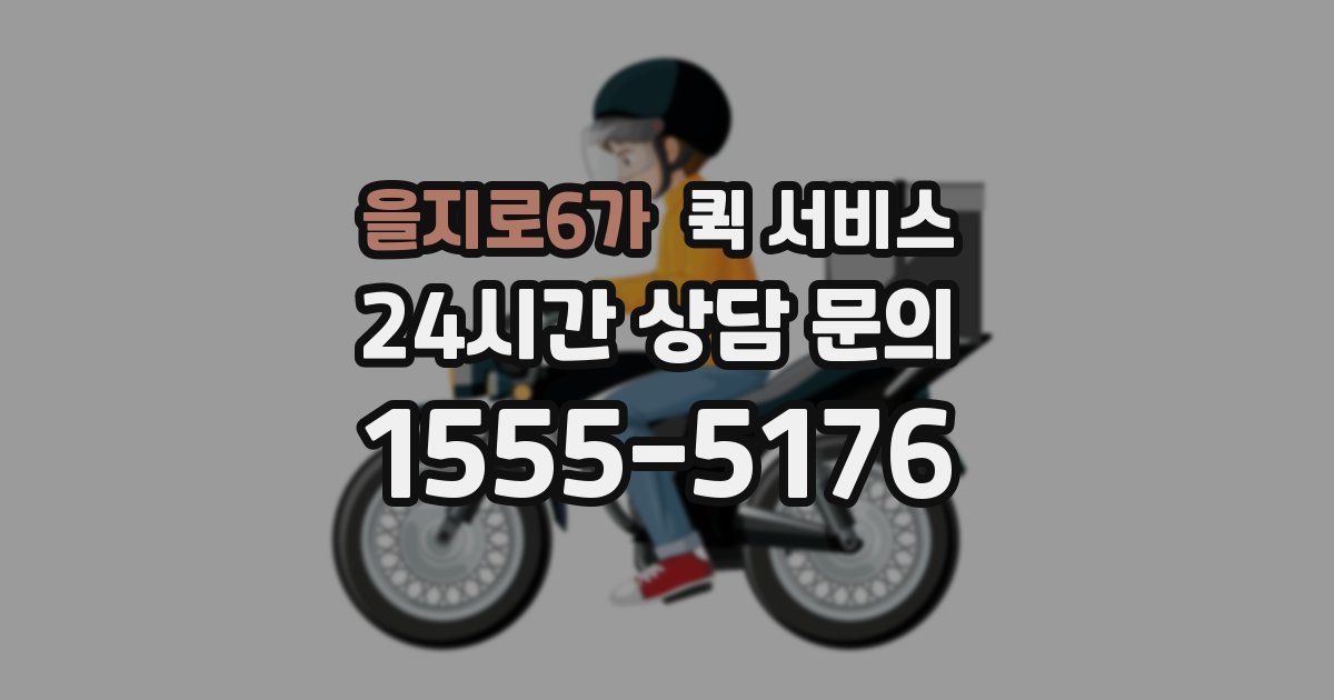 을지로6가 퀵 서비스