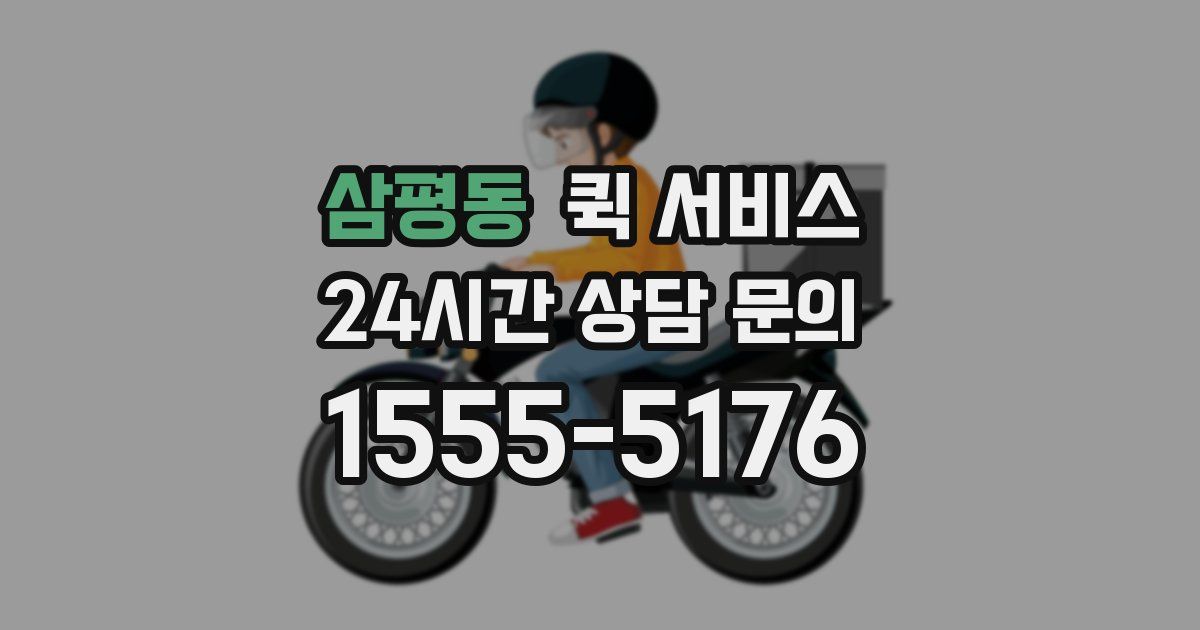 삼평동 퀵 서비스
