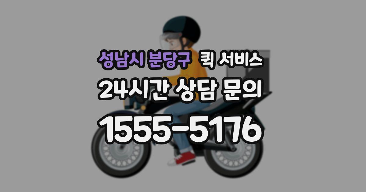 성남시 분당구 퀵 서비스