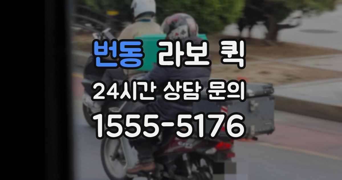 번동 라보 퀵