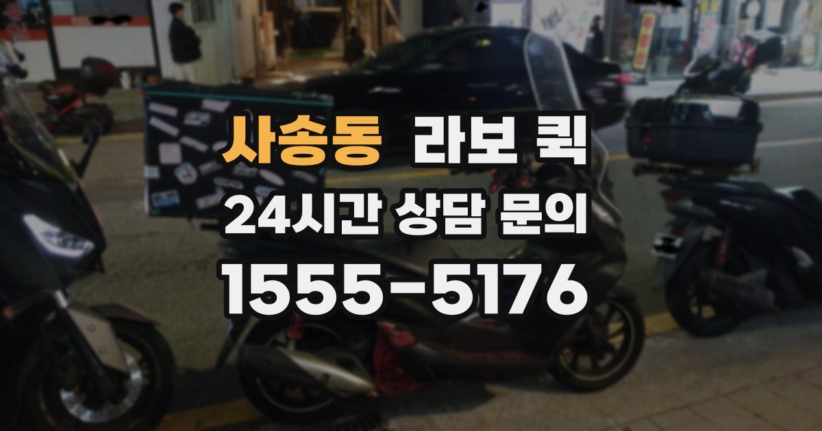 사송동 라보 퀵