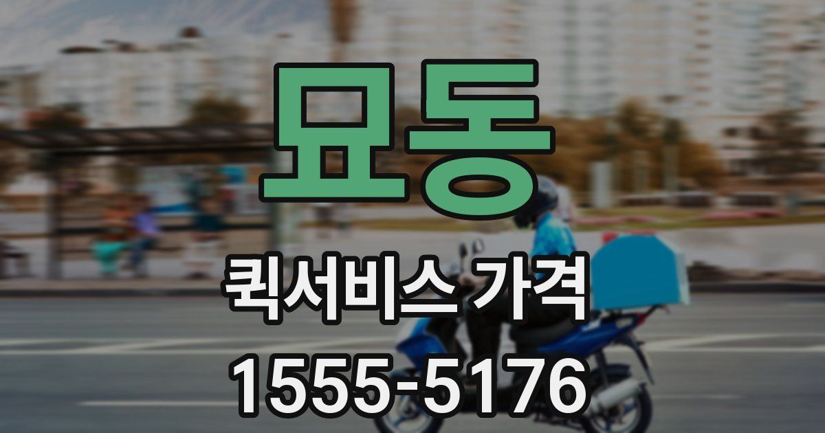 묘동 퀵서비스 가격