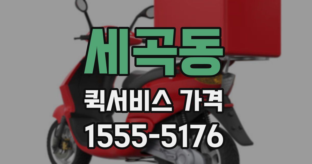 세곡동 퀵서비스 가격