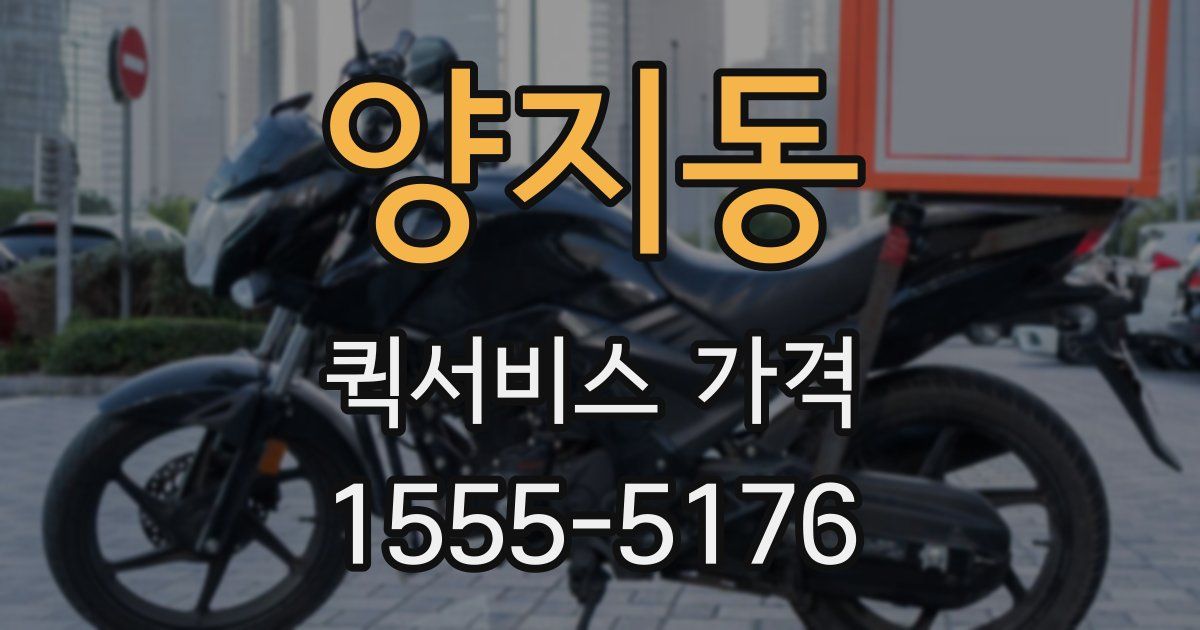 양지동 퀵서비스 가격