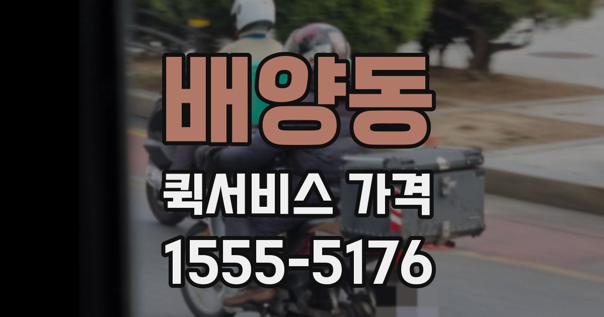 배양동 퀵서비스 가격