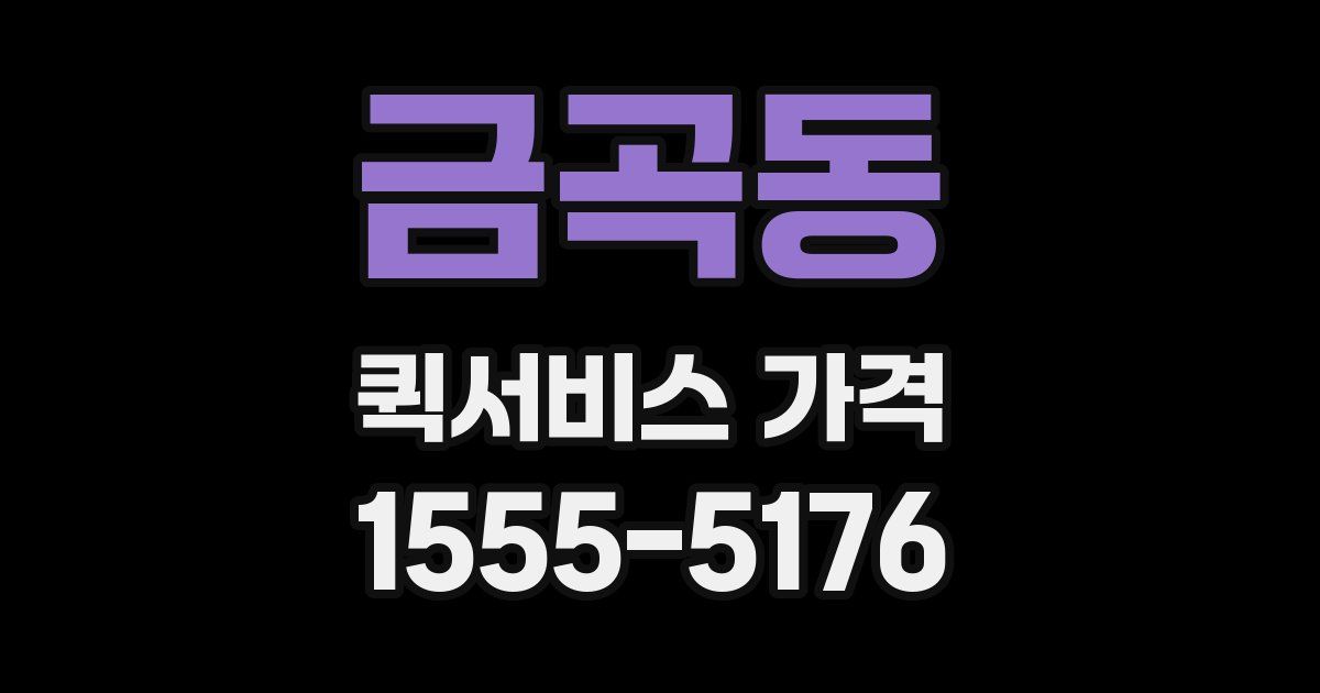 금곡동 퀵서비스 가격