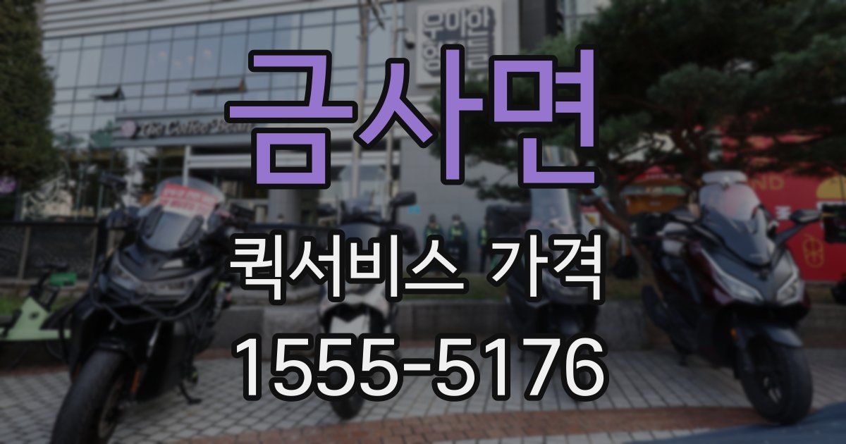 금사면 퀵서비스 가격