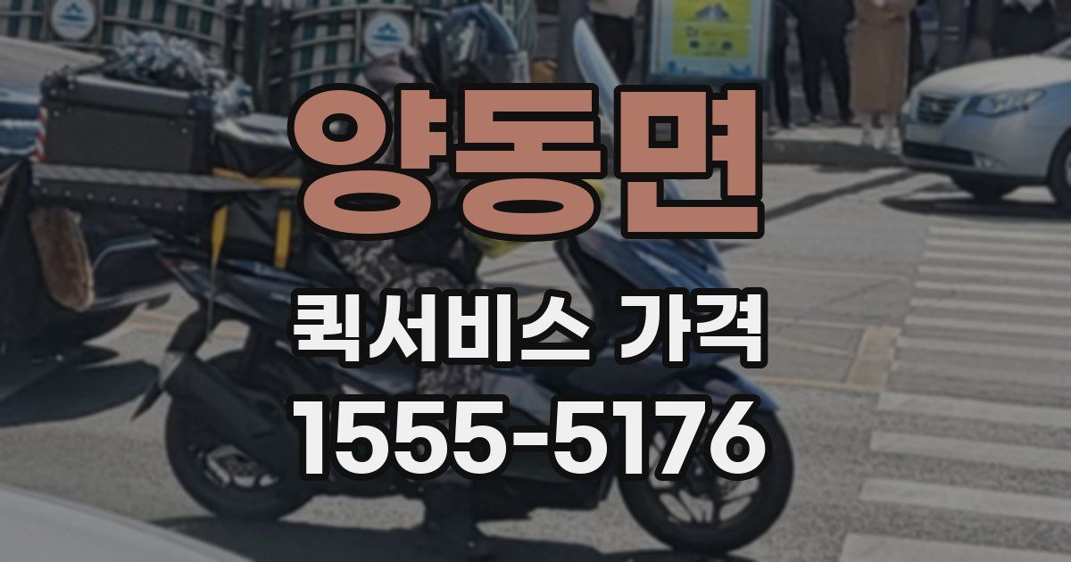 양동면 퀵서비스 가격