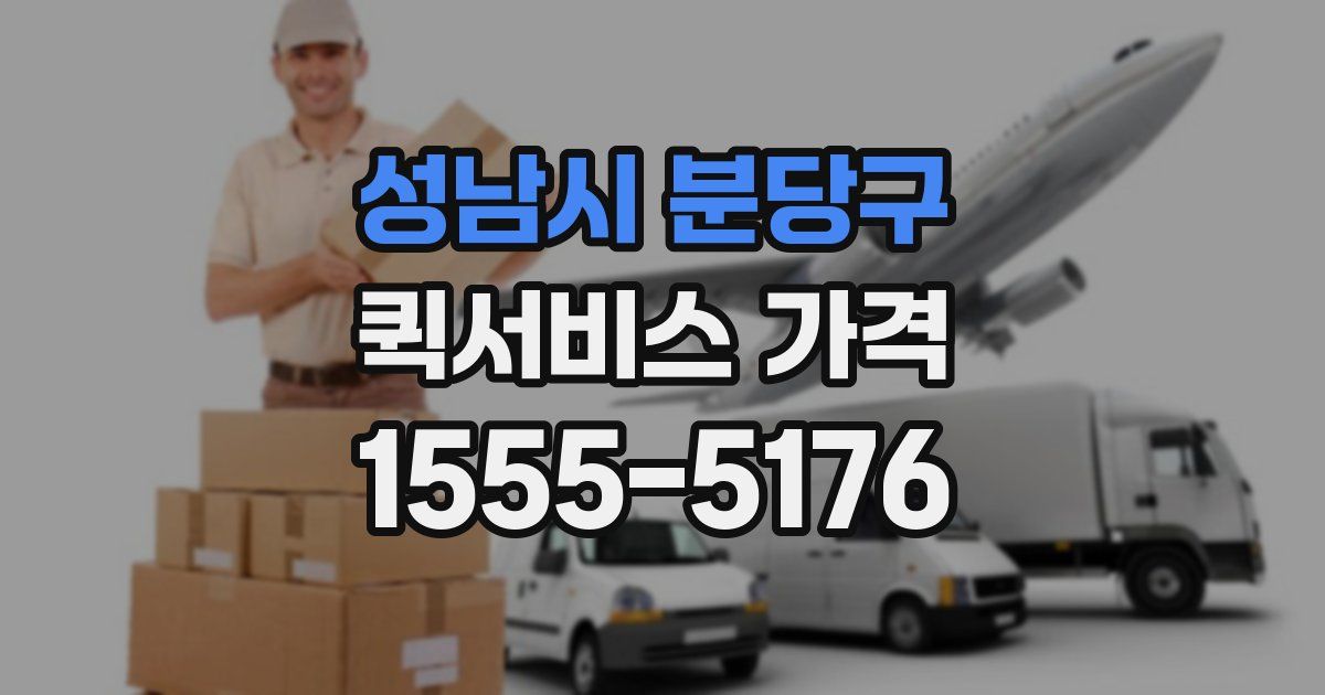 성남시 분당구 퀵서비스 가격