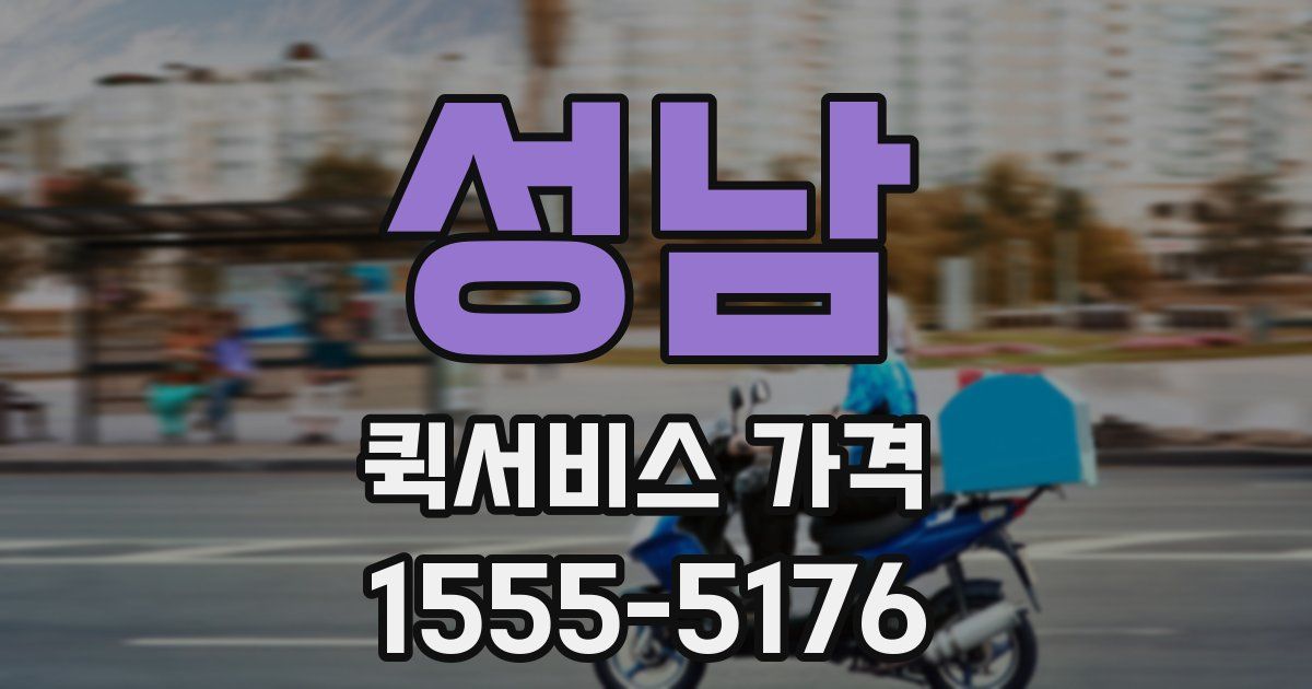 성남 퀵서비스 가격