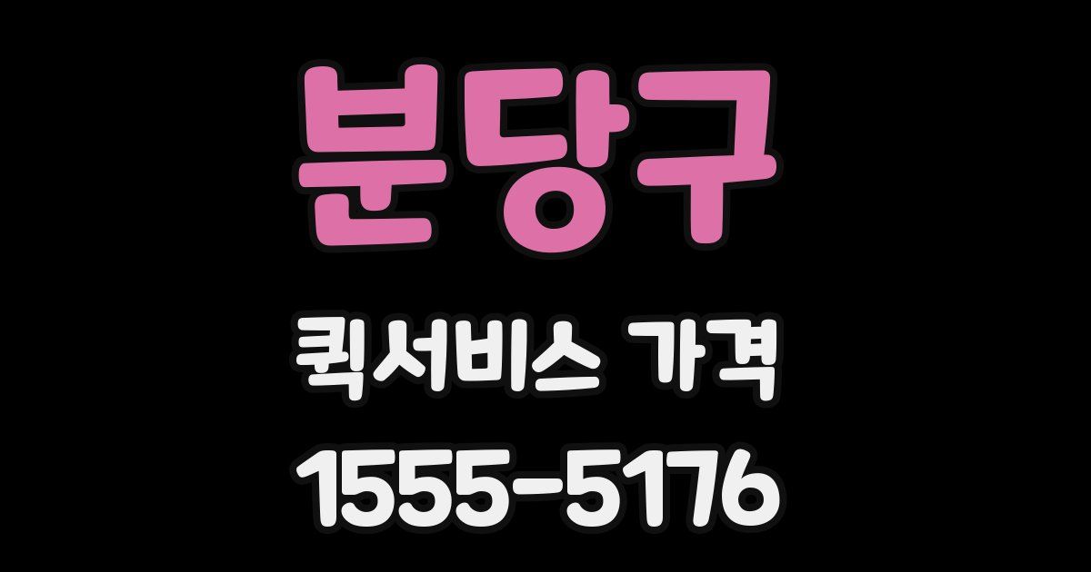 분당구 퀵서비스 가격