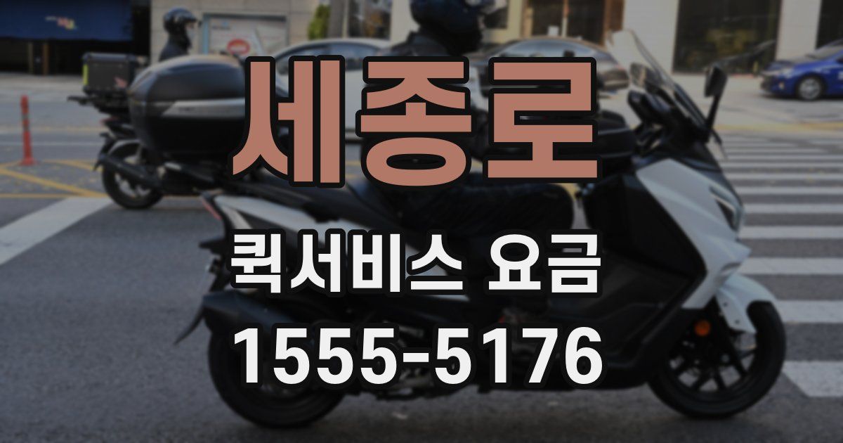 세종로 퀵서비스 요금