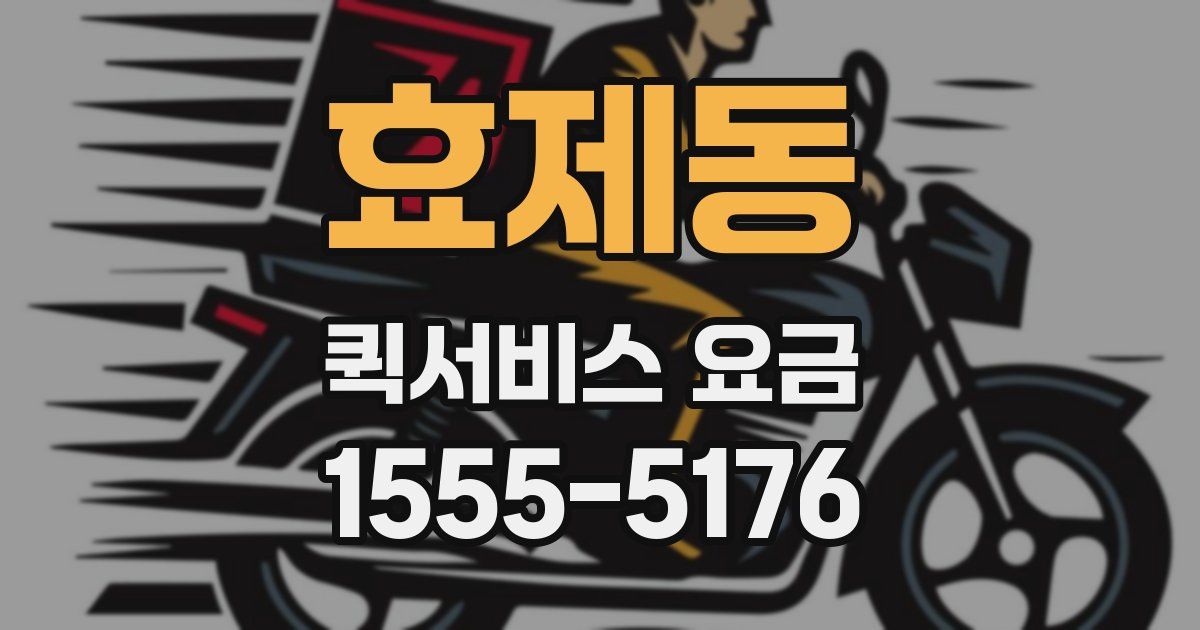 효제동 퀵서비스 요금