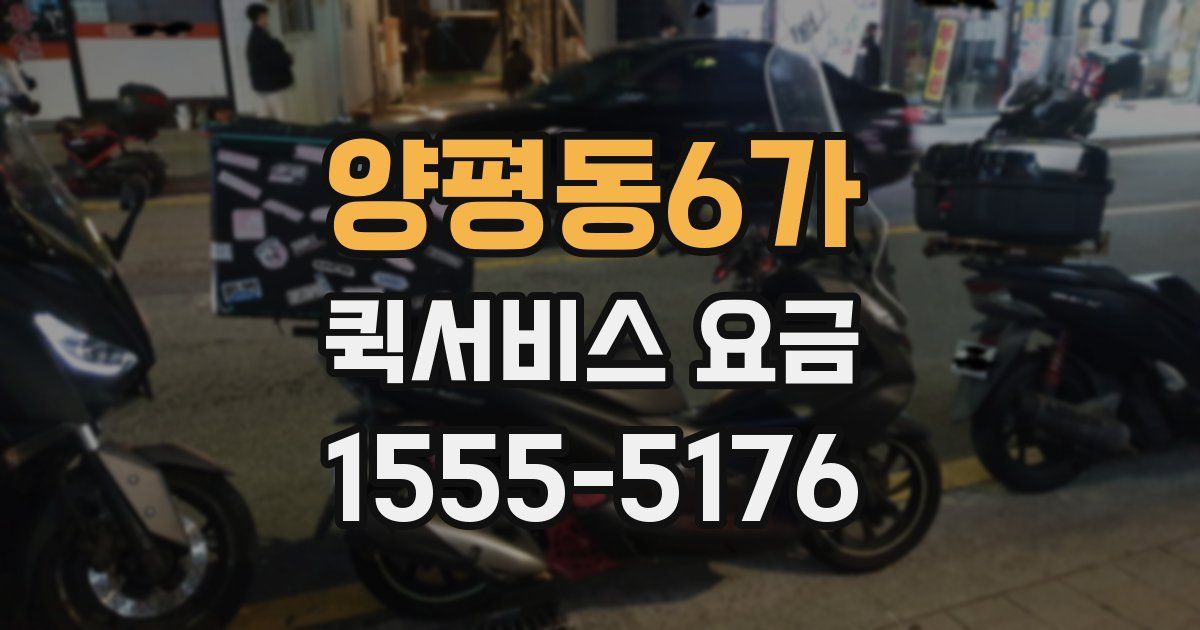 양평동6가 퀵서비스 요금