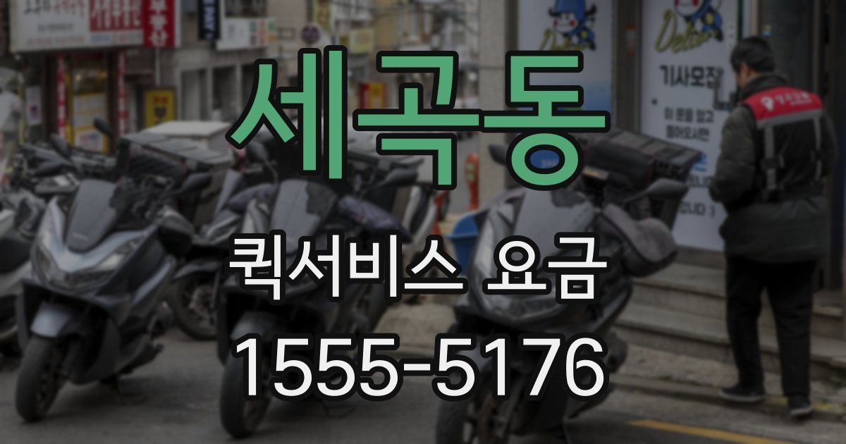 세곡동 퀵서비스 요금