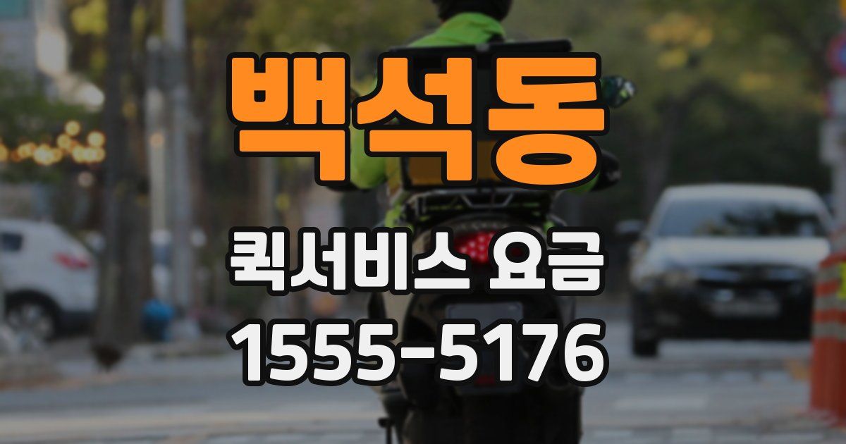 백석동 퀵서비스 요금