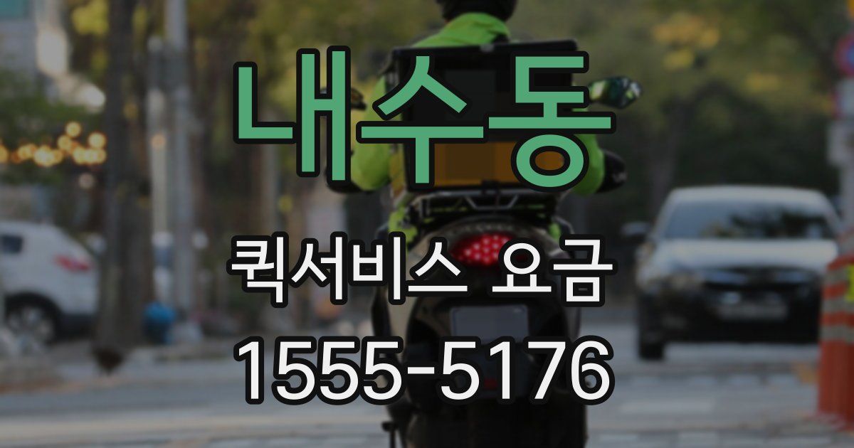 내수동 퀵서비스 요금