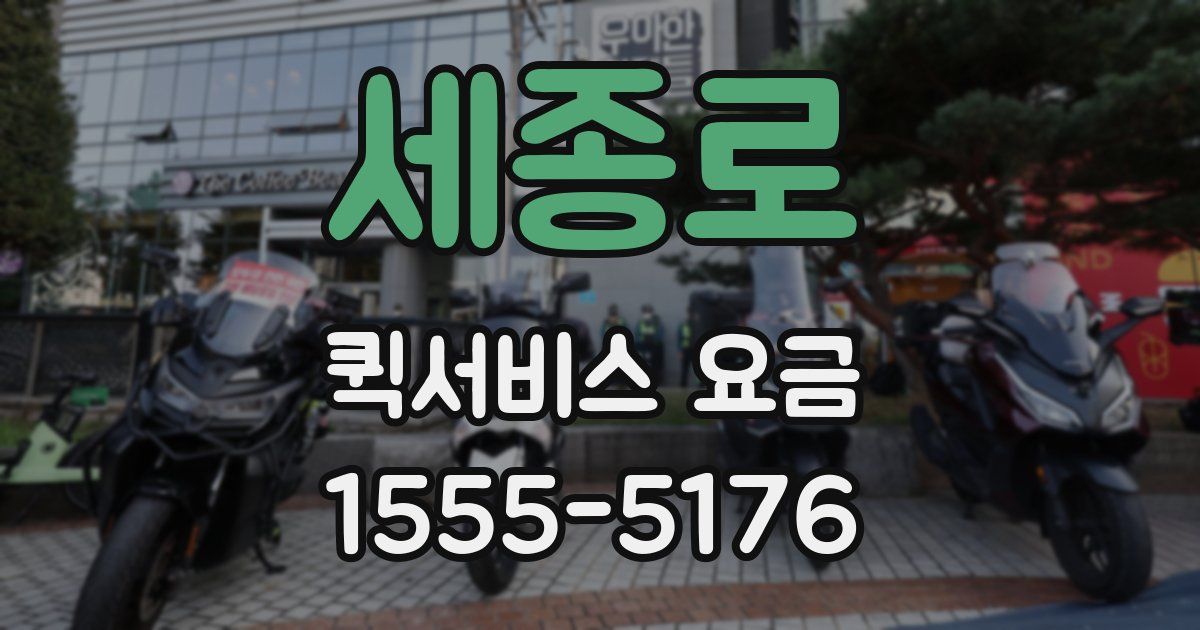 세종로 퀵서비스 요금