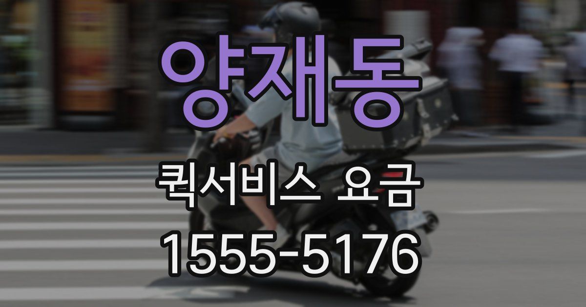양재동 퀵서비스 요금