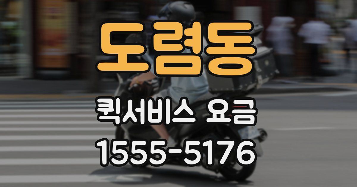 도렴동 퀵서비스 요금