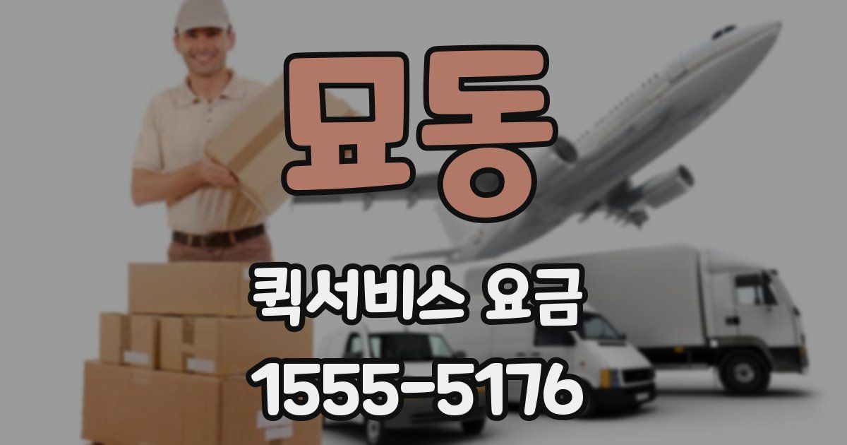 묘동 퀵서비스 요금