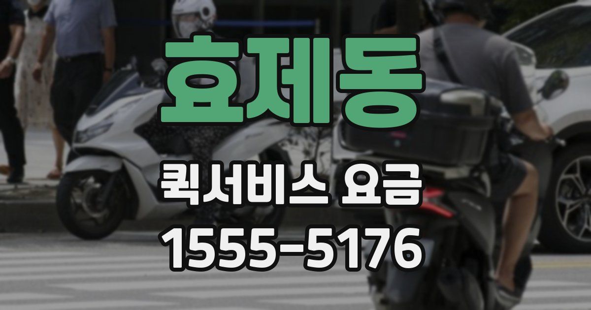 효제동 퀵서비스 요금