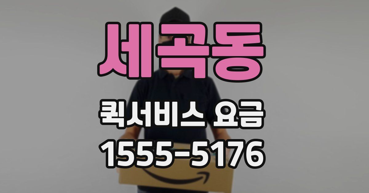 세곡동 퀵서비스 요금