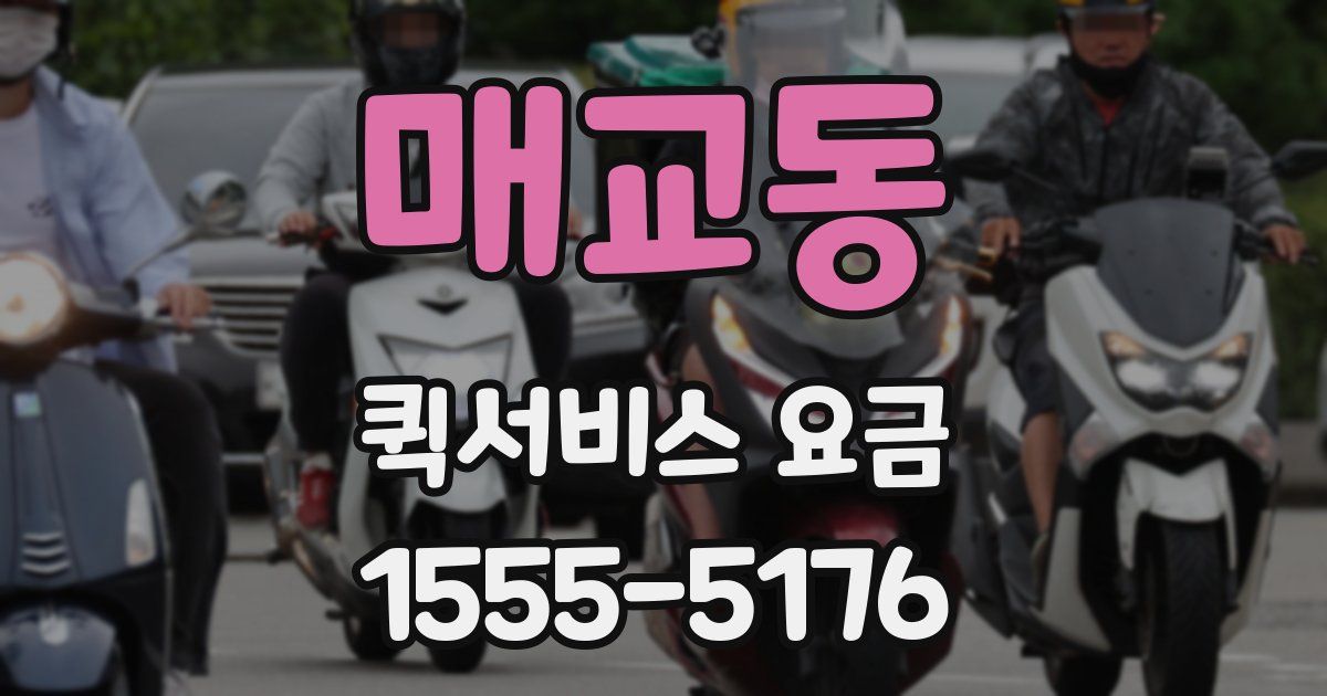 매교동 퀵서비스 요금