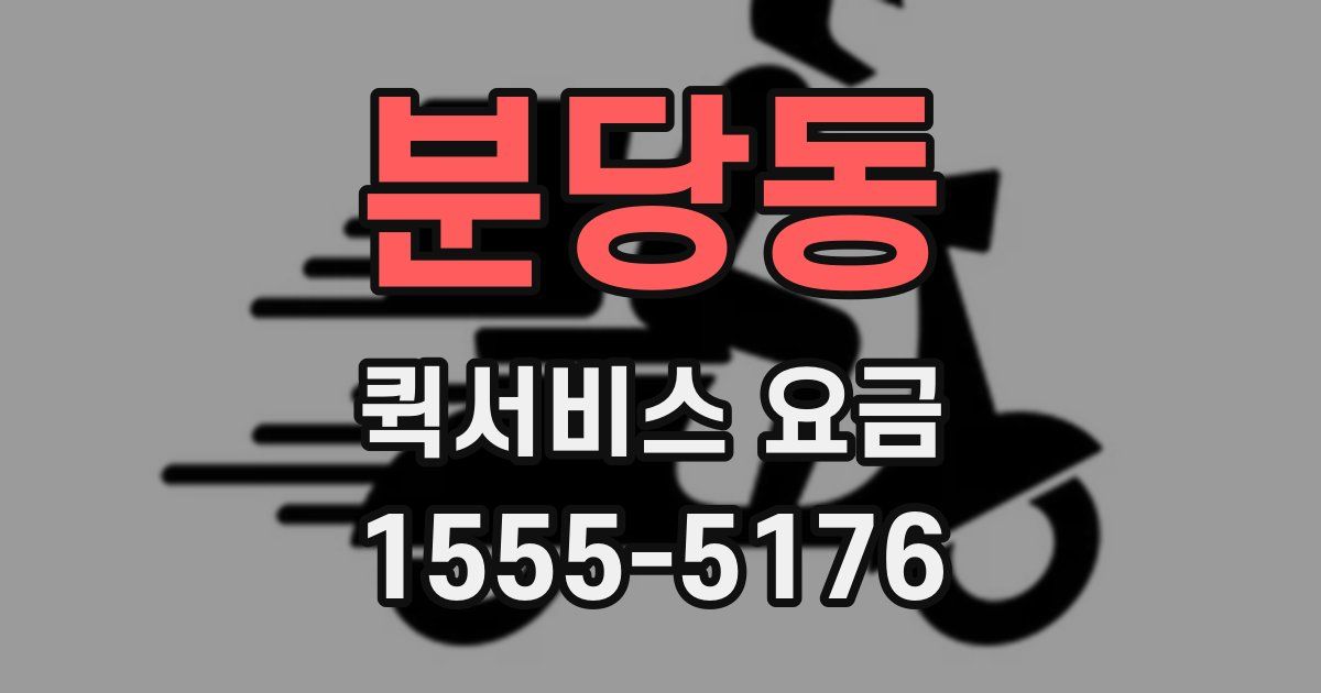 분당동 퀵서비스 요금