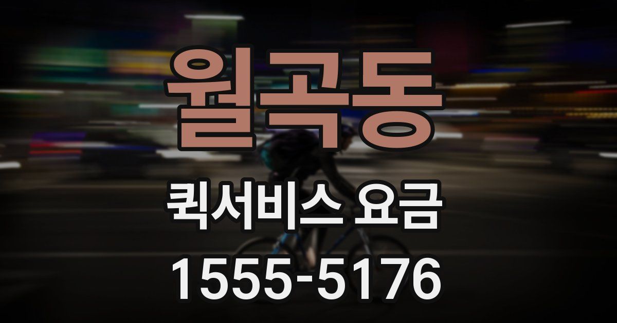 월곡동 퀵서비스 요금