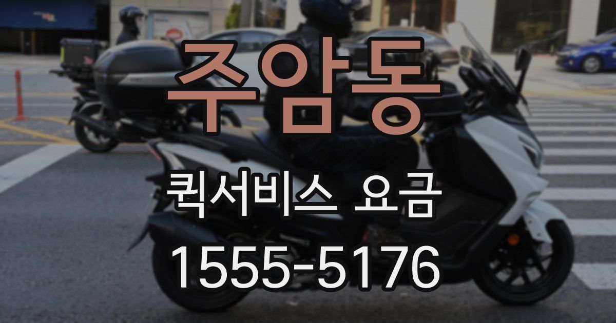 주암동 퀵서비스 요금