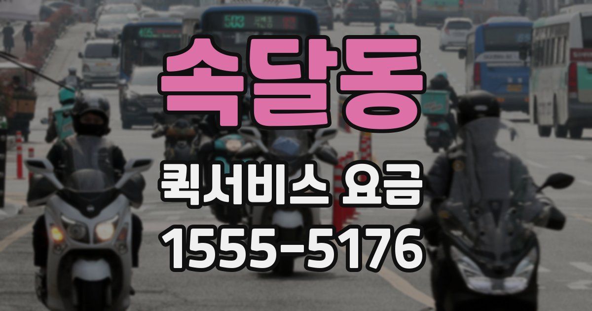 속달동 퀵서비스 요금
