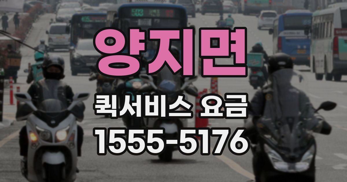 양지면 퀵서비스 요금