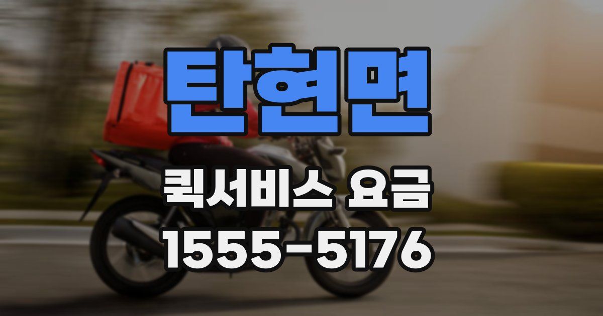 탄현면 퀵서비스 요금