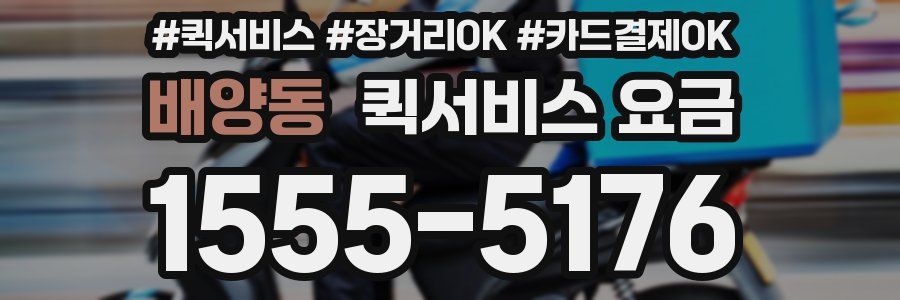 배양동 퀵서비스 요금