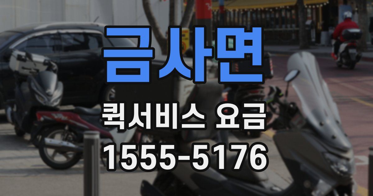 금사면 퀵서비스 요금