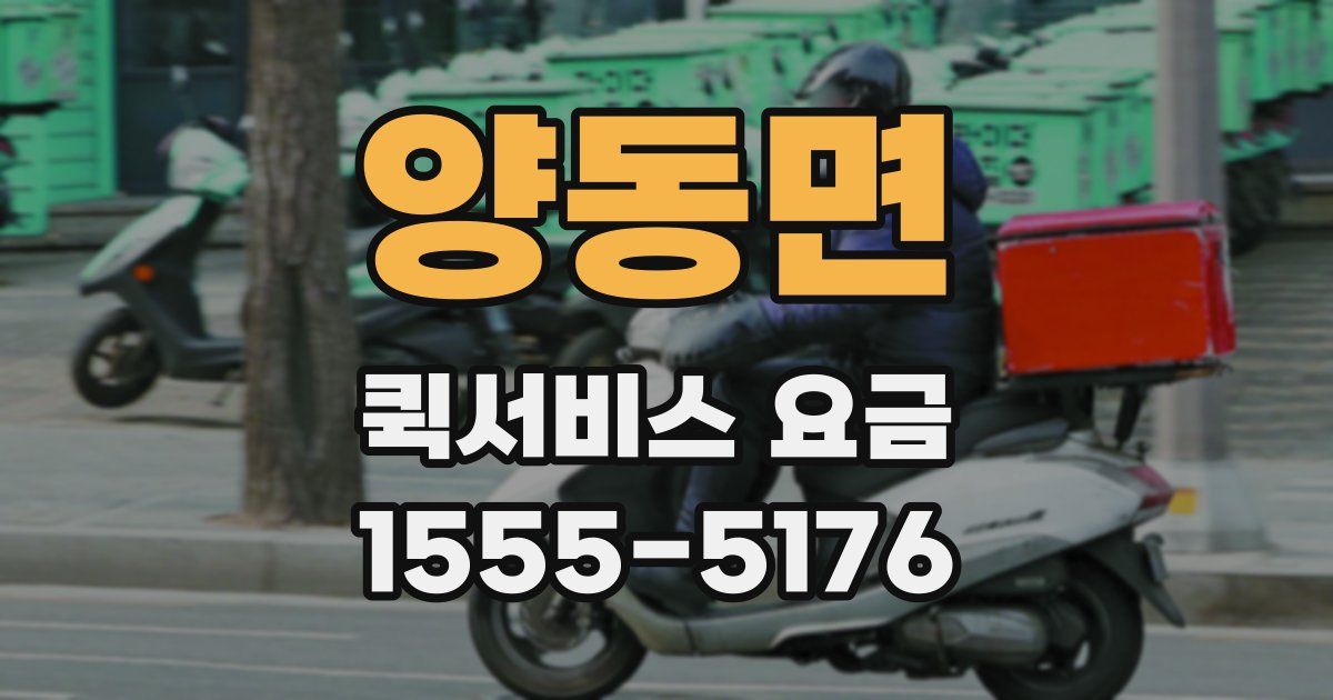양동면 퀵서비스 요금