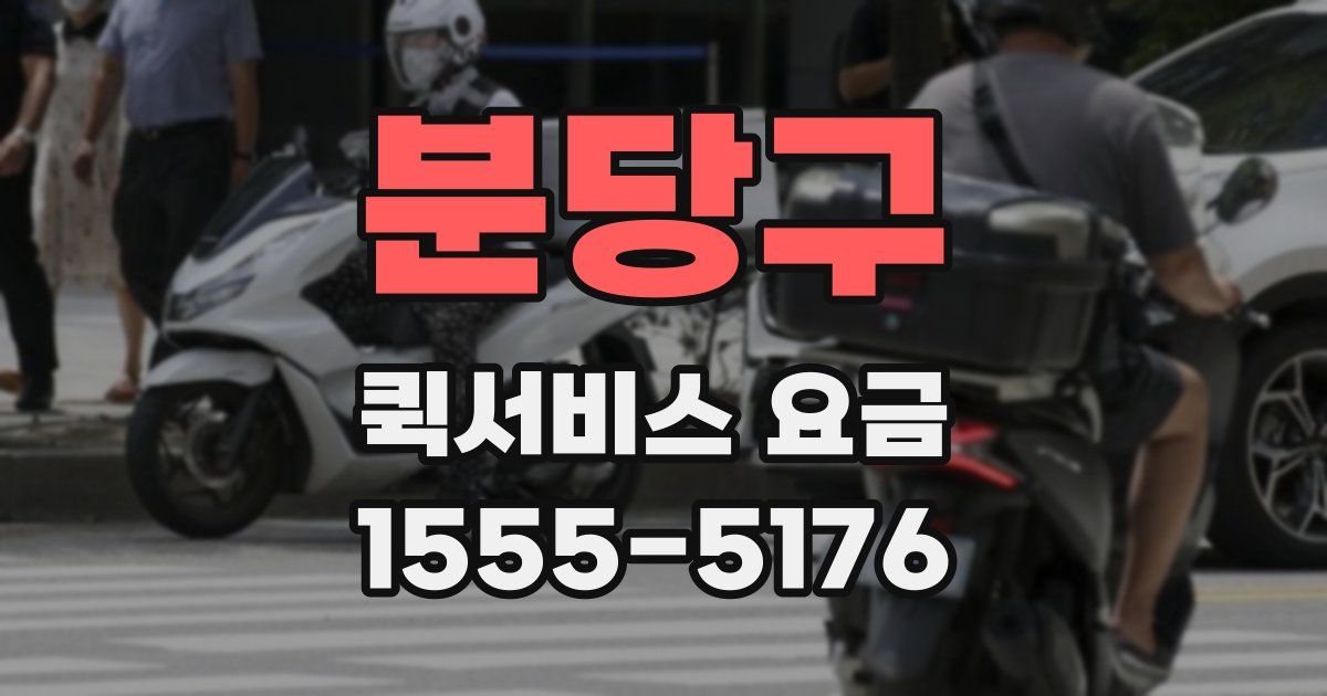 분당구 퀵서비스 요금
