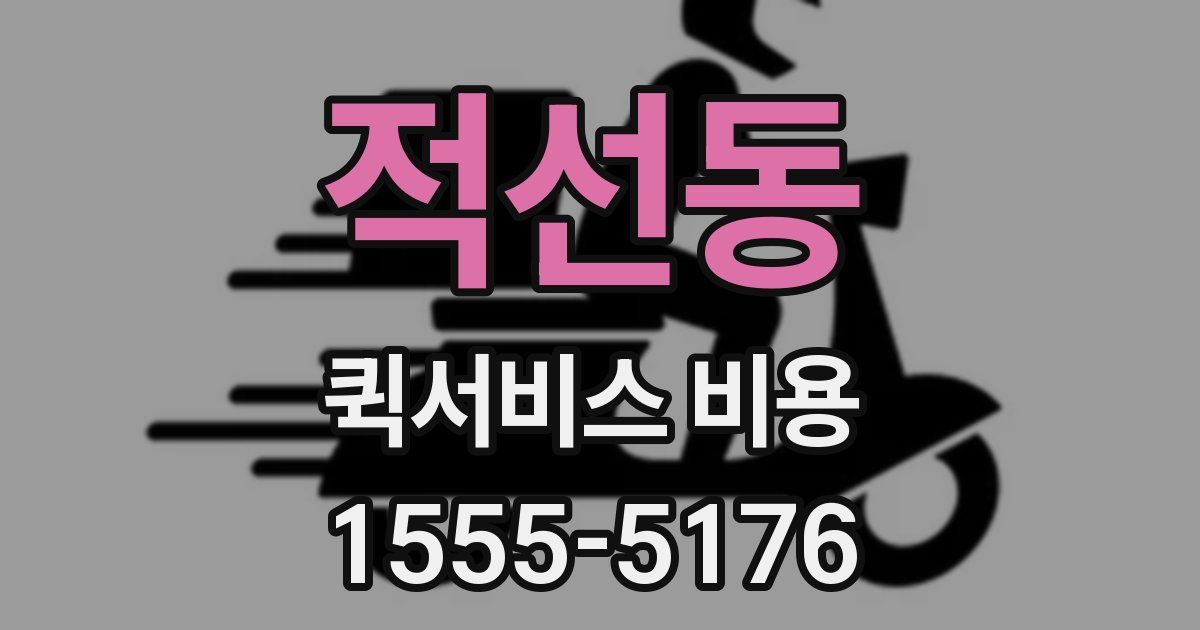 적선동 퀵서비스 비용