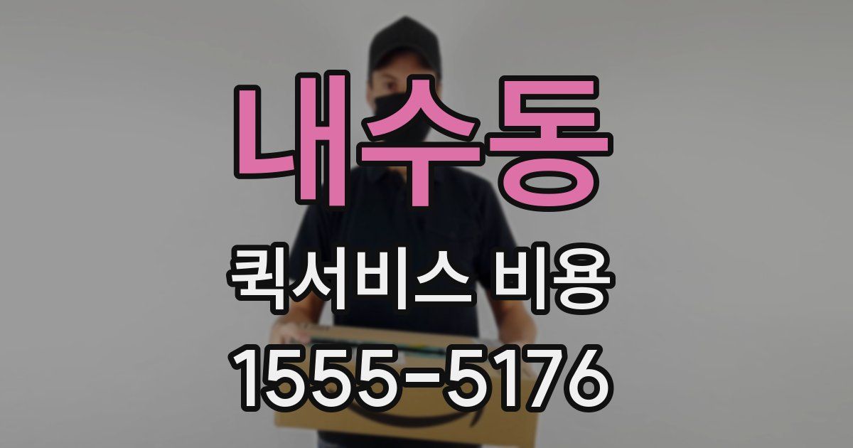 내수동 퀵서비스 비용