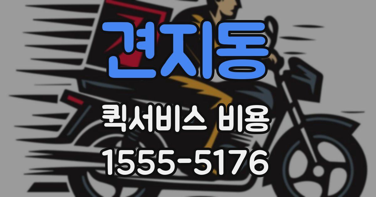 견지동 퀵서비스 비용