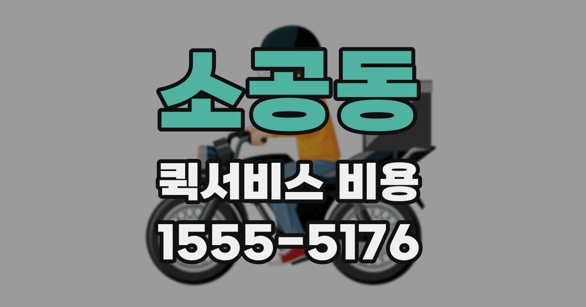 소공동 퀵서비스 비용