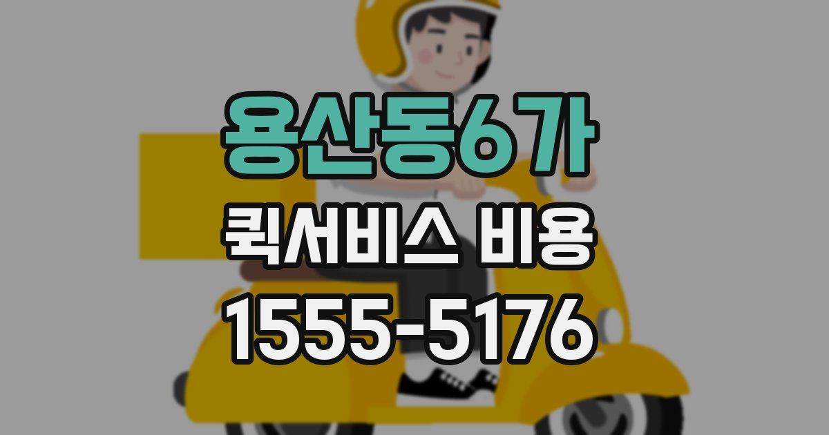 용산동6가 퀵서비스 비용