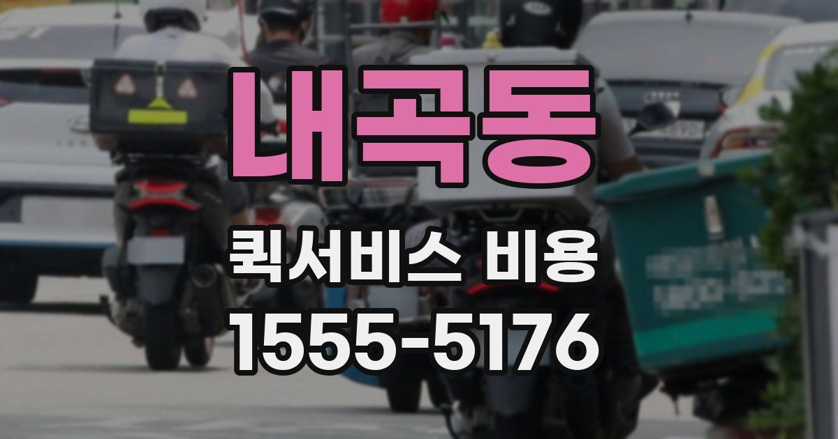 내곡동 퀵서비스 비용