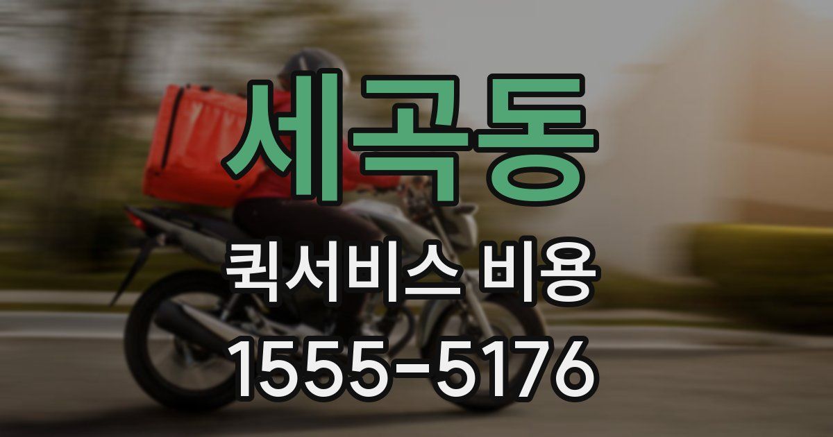 세곡동 퀵서비스 비용